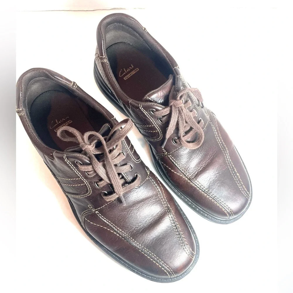Clarks Sherwin Limit Brown Leather Oxford Timeless Casual Comfort Size 11 Medium